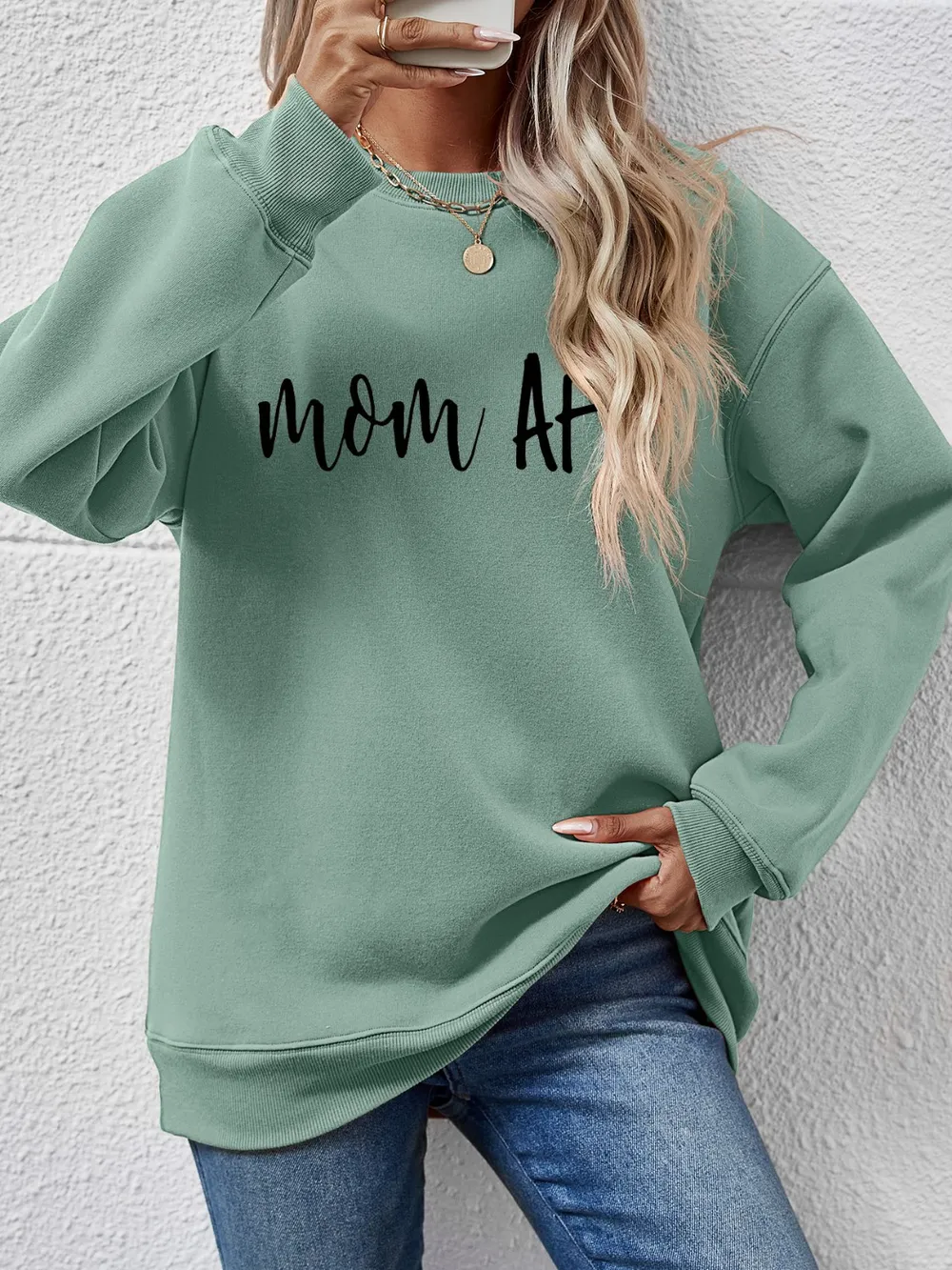 Letter Graphic Dropped Shoulder Sweatshirt, image 19