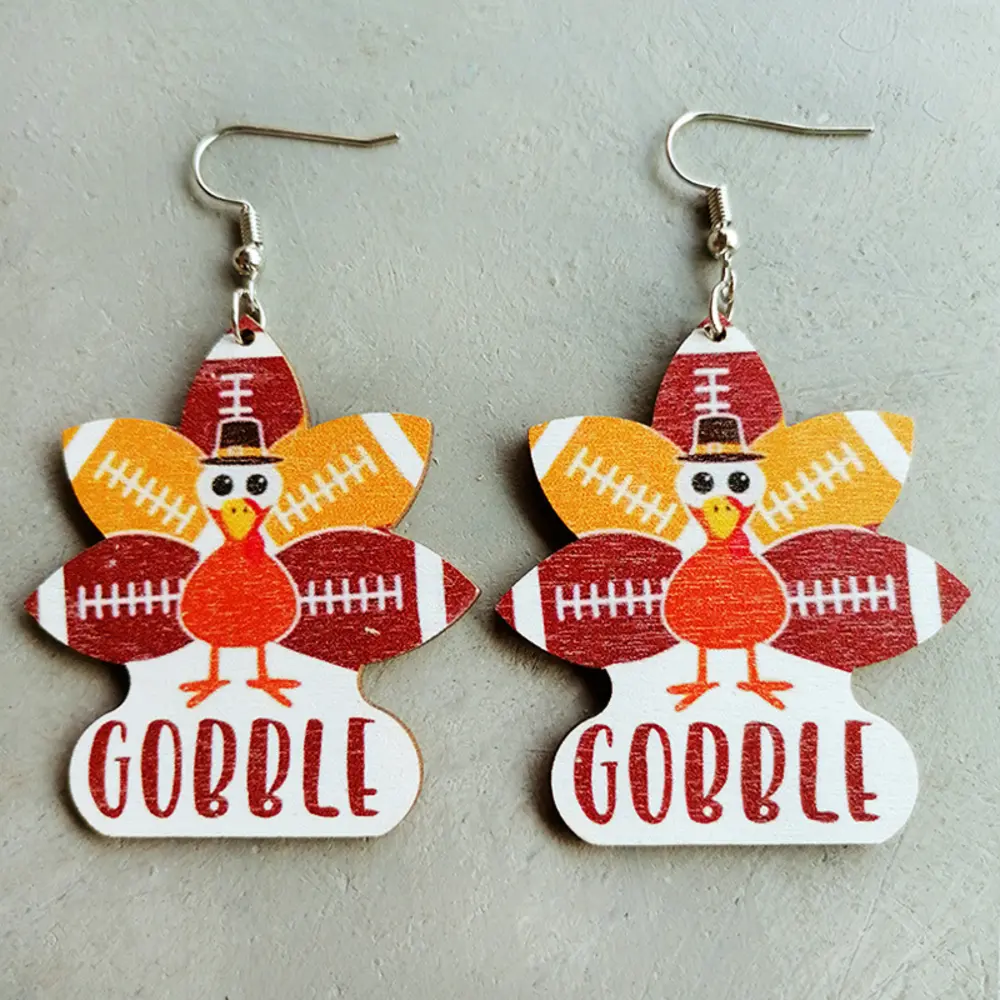 Thanksgiving Turkey Drop Earrings, image 7