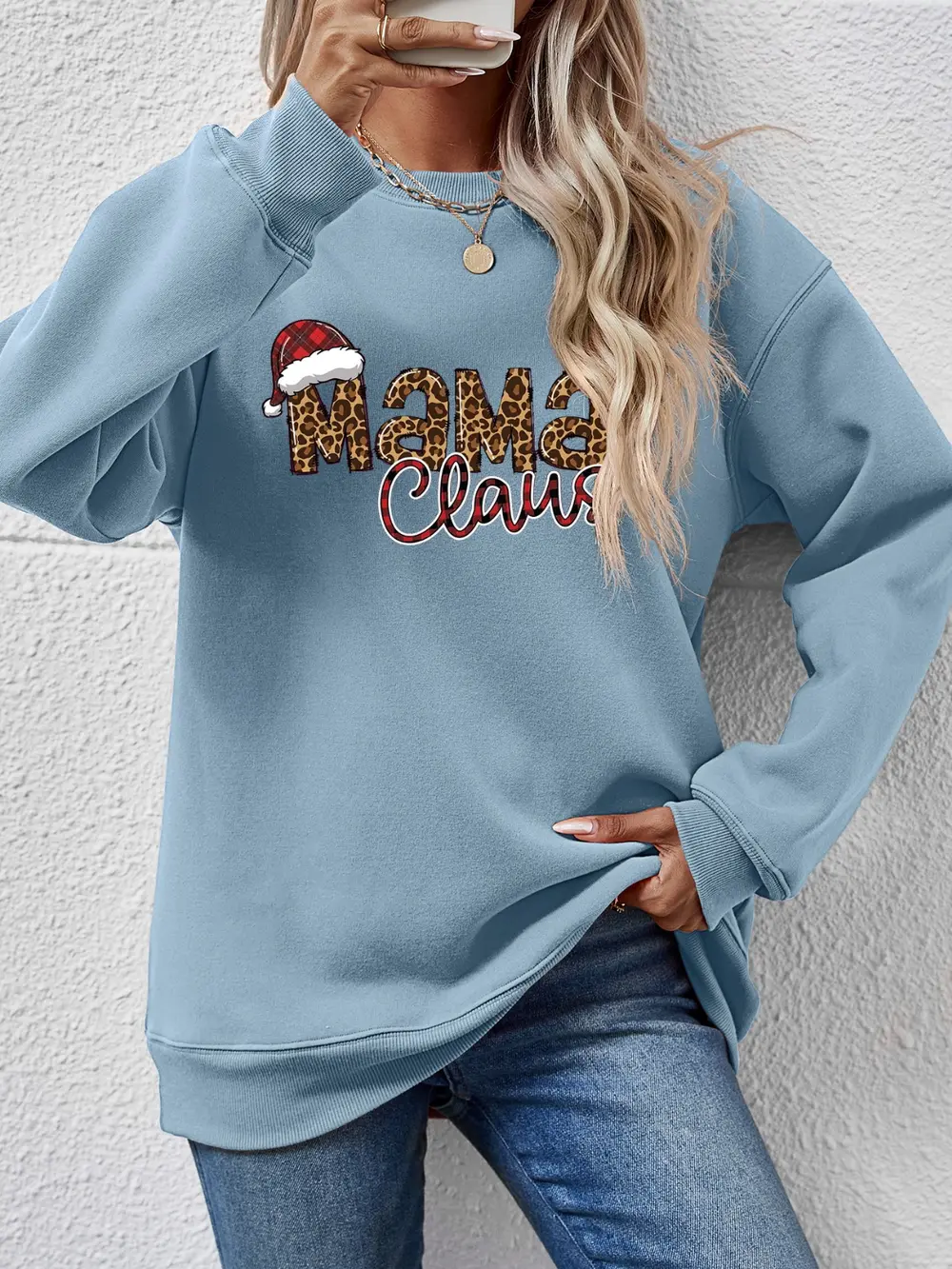 Round Neck Letter Graphic Long Sleeve Sweatshirt, image 16