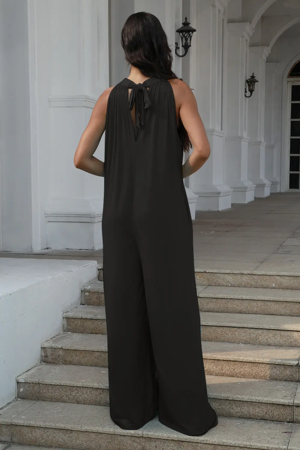Full Size Tie Back Cutout Sleeveless Jumpsuit, image 6
