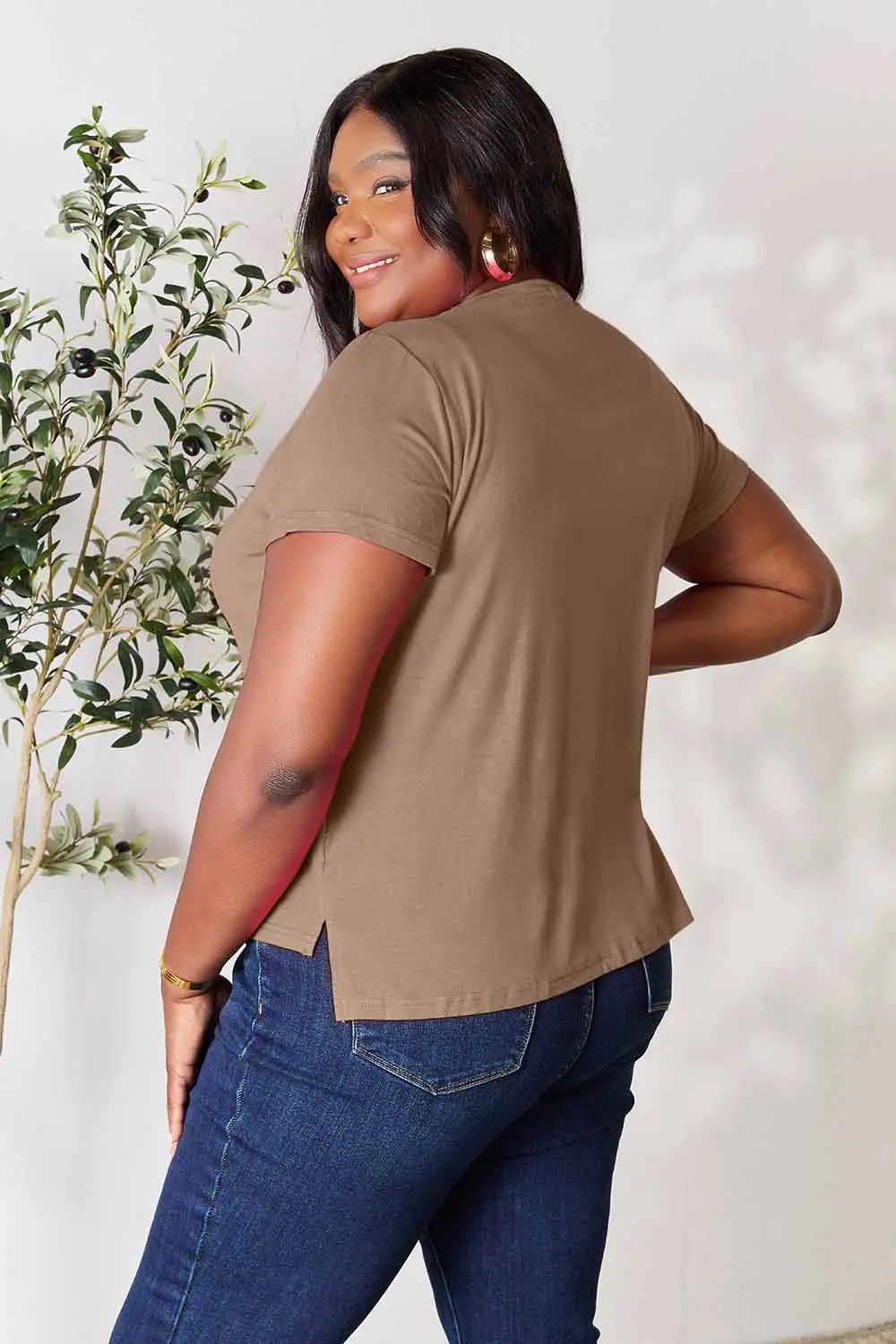Full Size Round Neck Short Sleeve T-Shirt, image 4