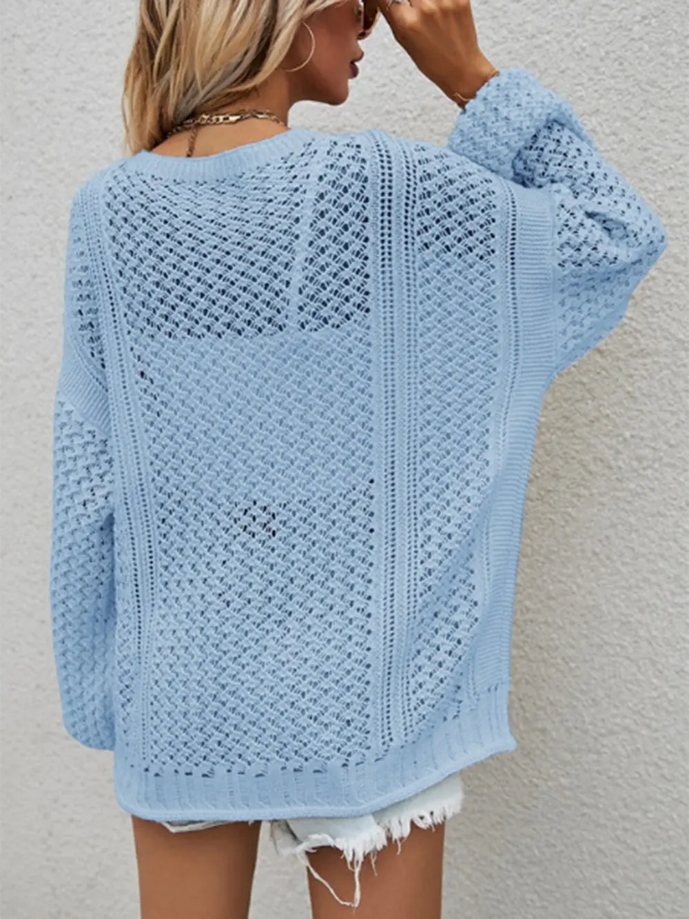 Openwork Button Front Cardigan, image 7