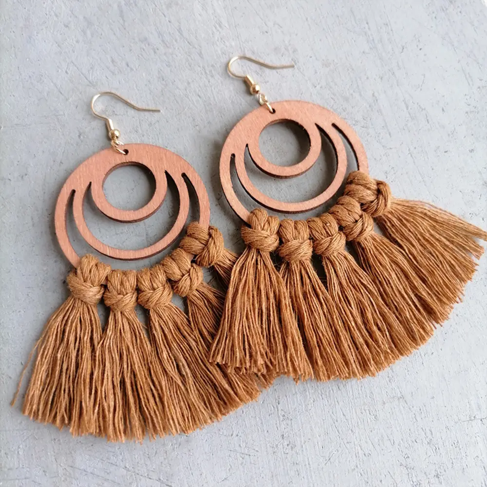 Tassel Detail Geometric Earrings, image 9