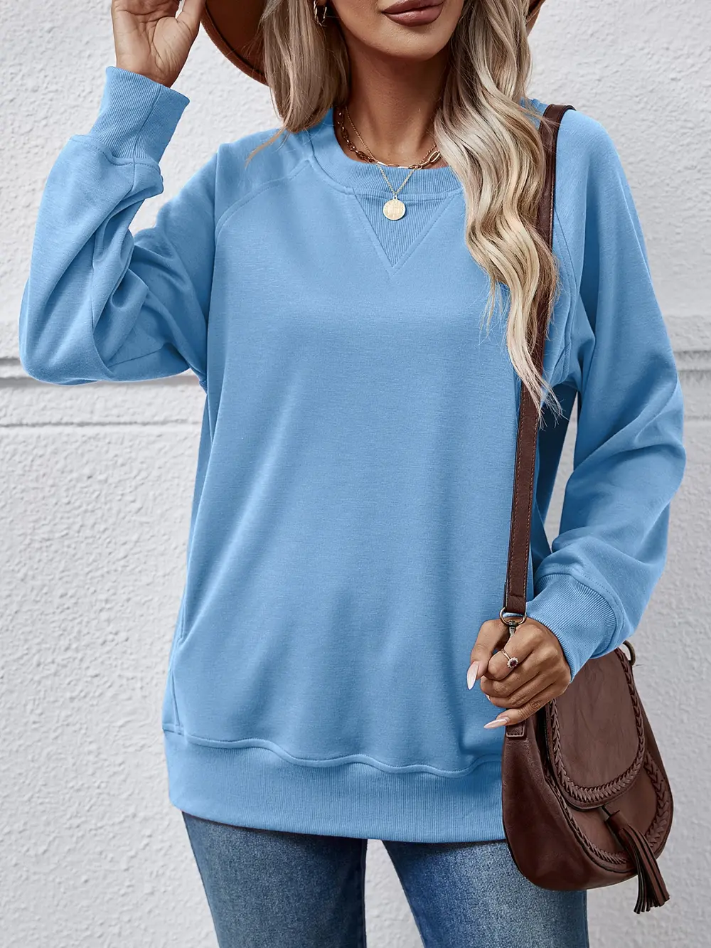 Round Neck Long Sleeve Sweatshirt, image 12