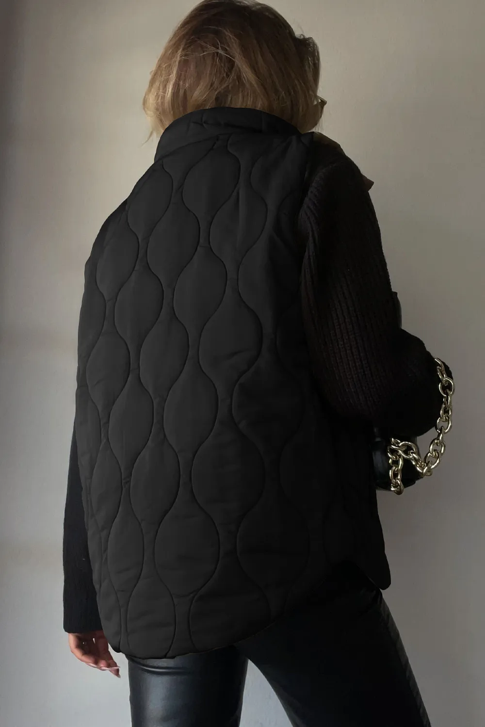Collared Neck Vest with Pockets, image 3