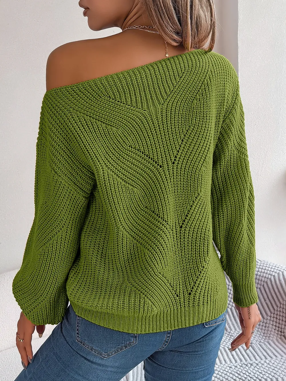 Openwork Long Sleeve Sweater, image 6