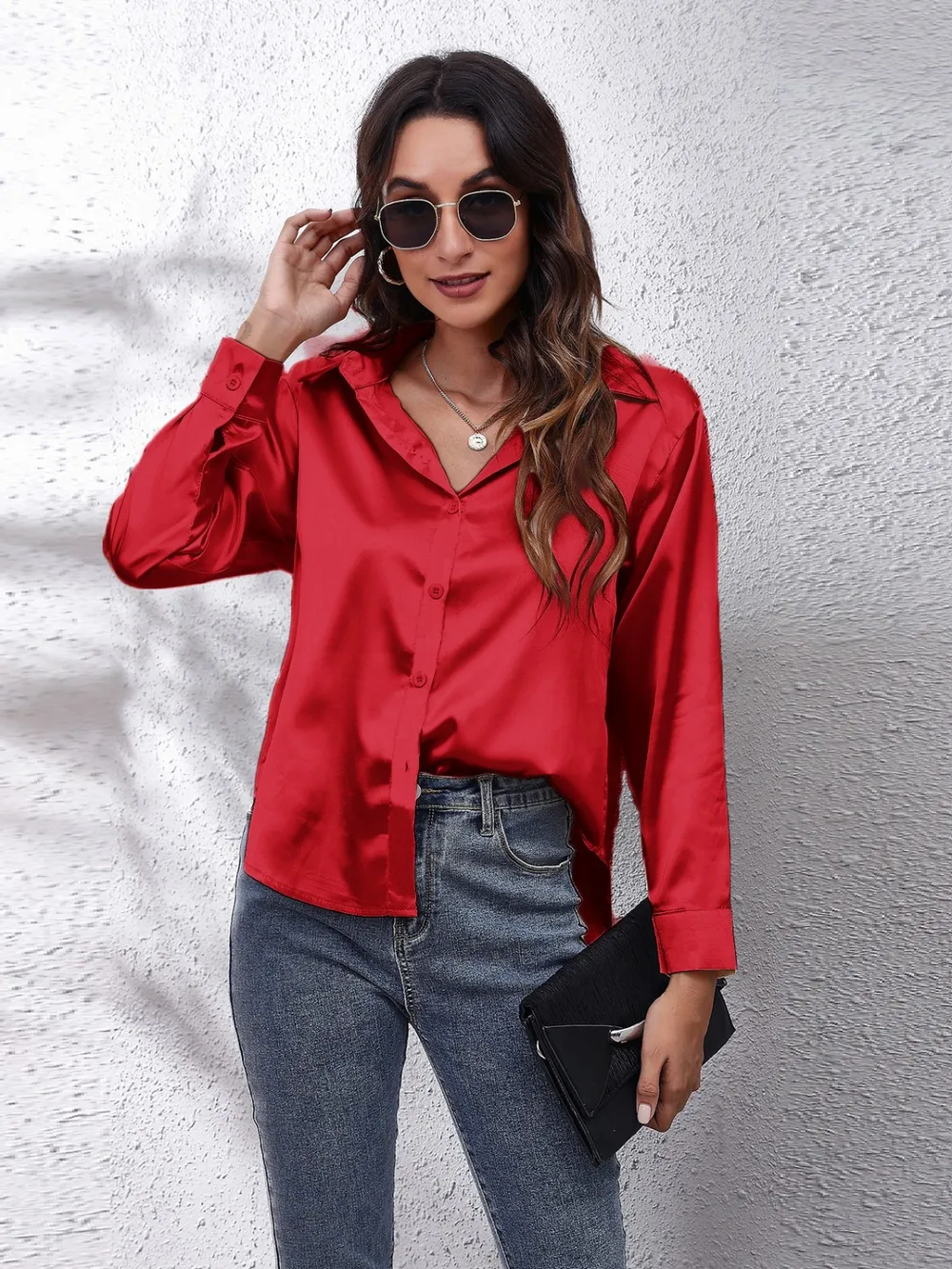 Button Up Collared Neck Long Sleeve Shirt, image 5
