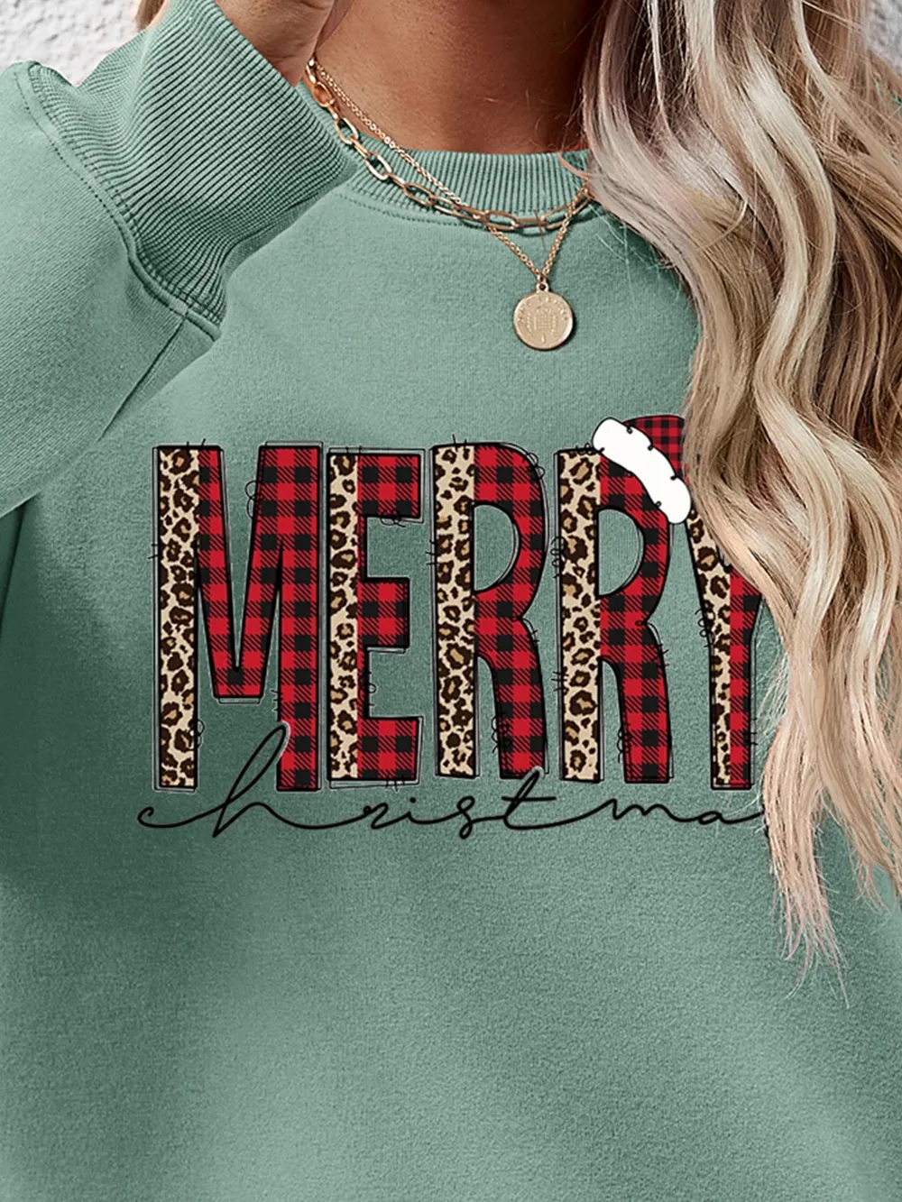 MERRY CHRISTMAS Round Neck Long Sleeve Sweatshirt, image 19