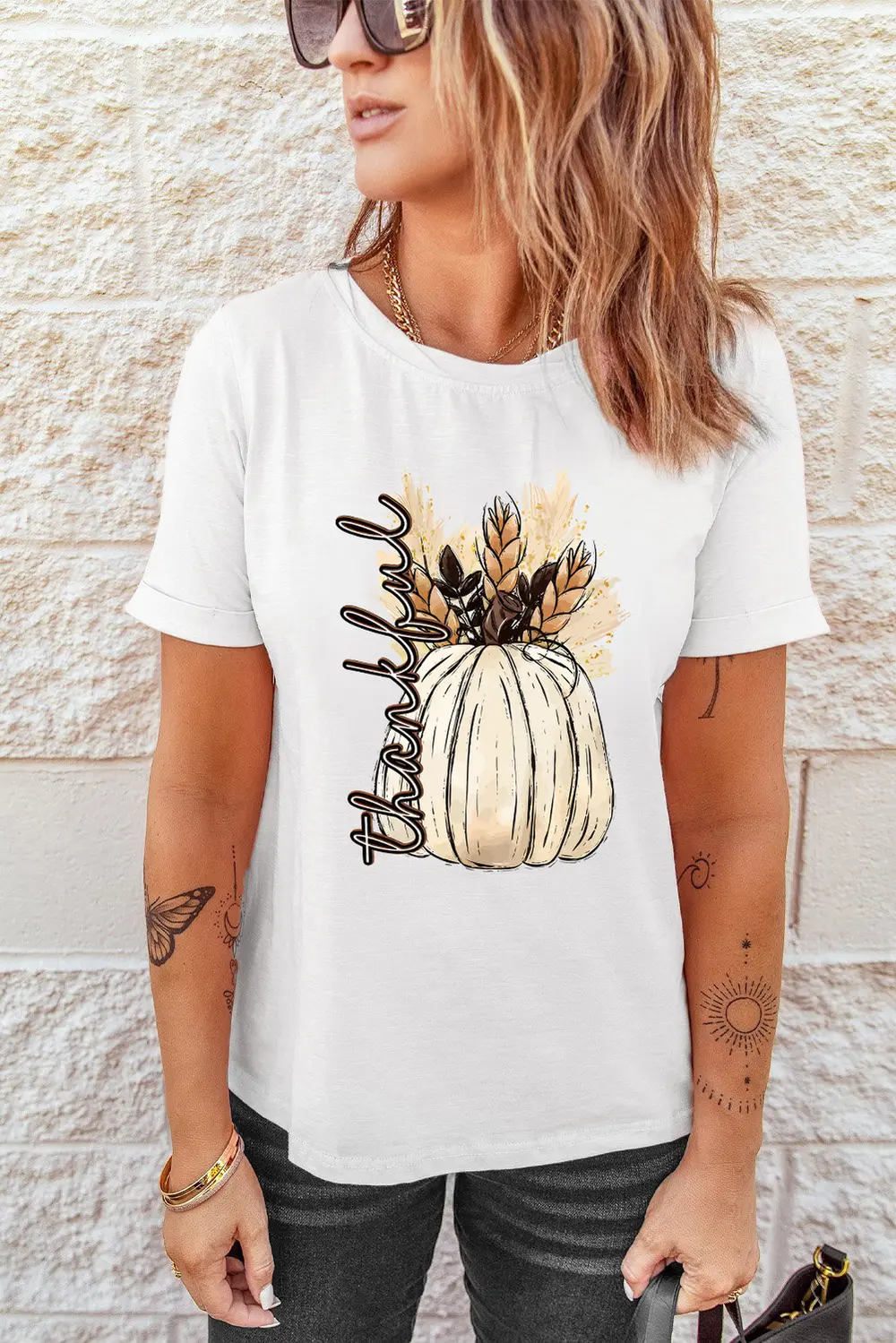 Graphic Round Neck Short Sleeve T-Shirt, image 2