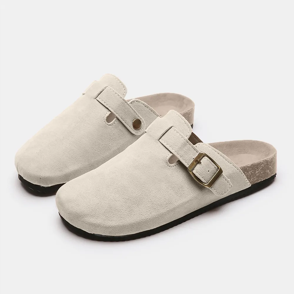 Suede Closed Toe Buckle Slide, image 10