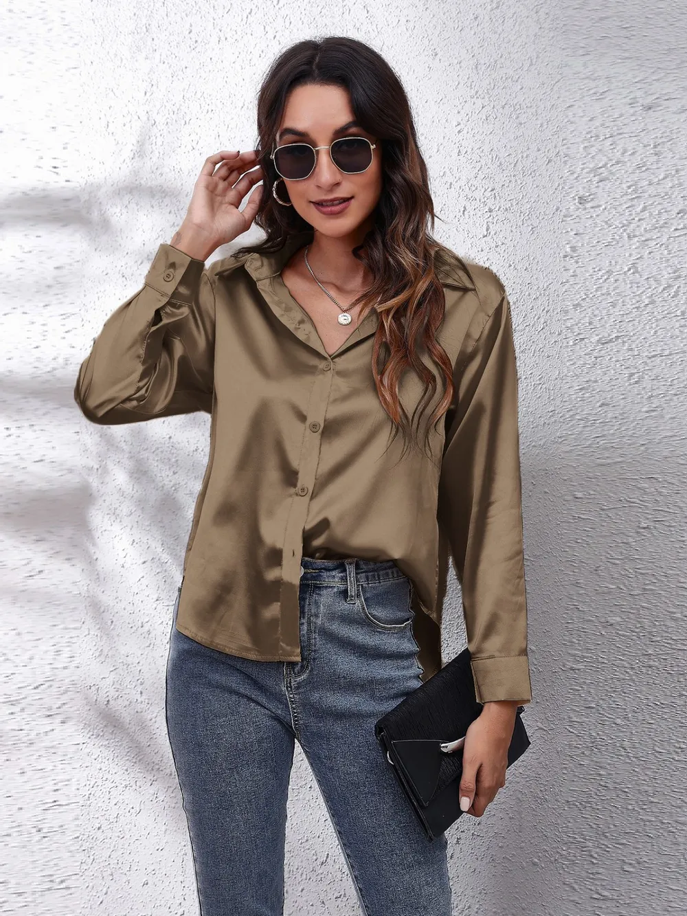 Button Up Collared Neck Long Sleeve Shirt, image 6
