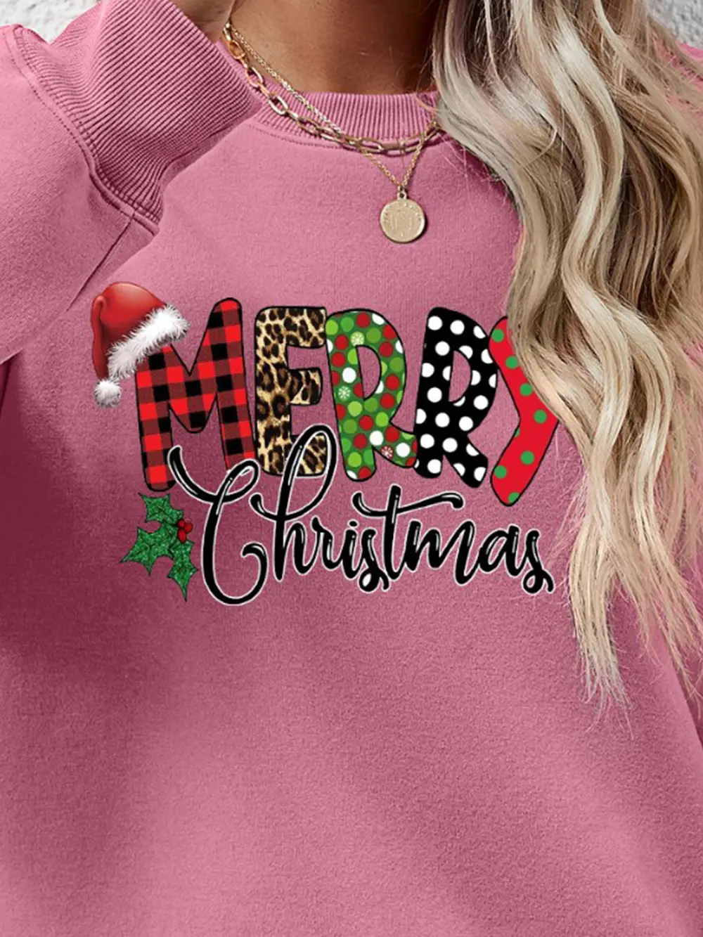 MERRY CHRISTMAS Round Neck Dropped Shoulder Sweatshirt, image 14
