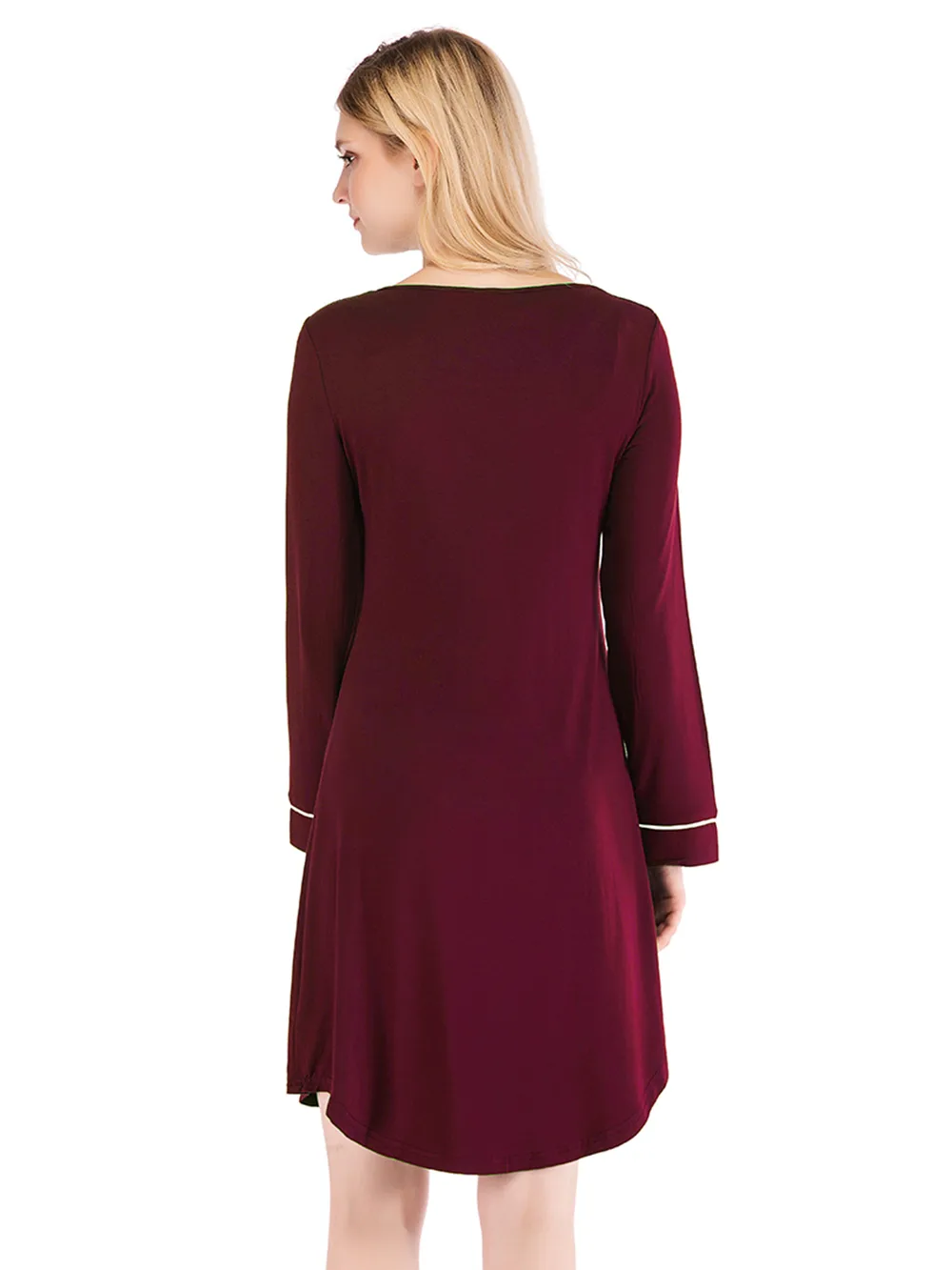 Round Neck Night Dress with Pocket, image 6