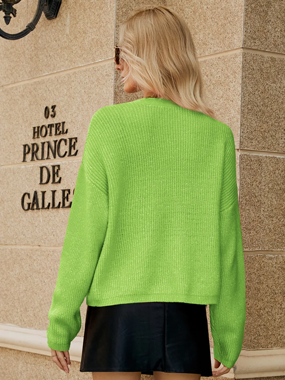 Dropped Shoulder Button Up Cardigan, image 7