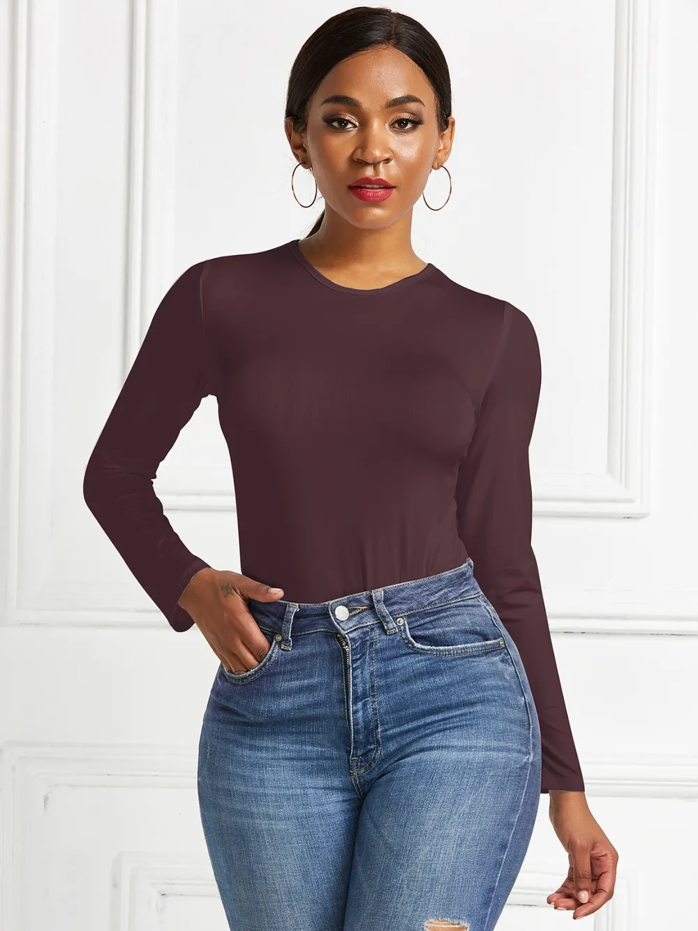 Round Neck Long Sleeve Bodysuit, image 18