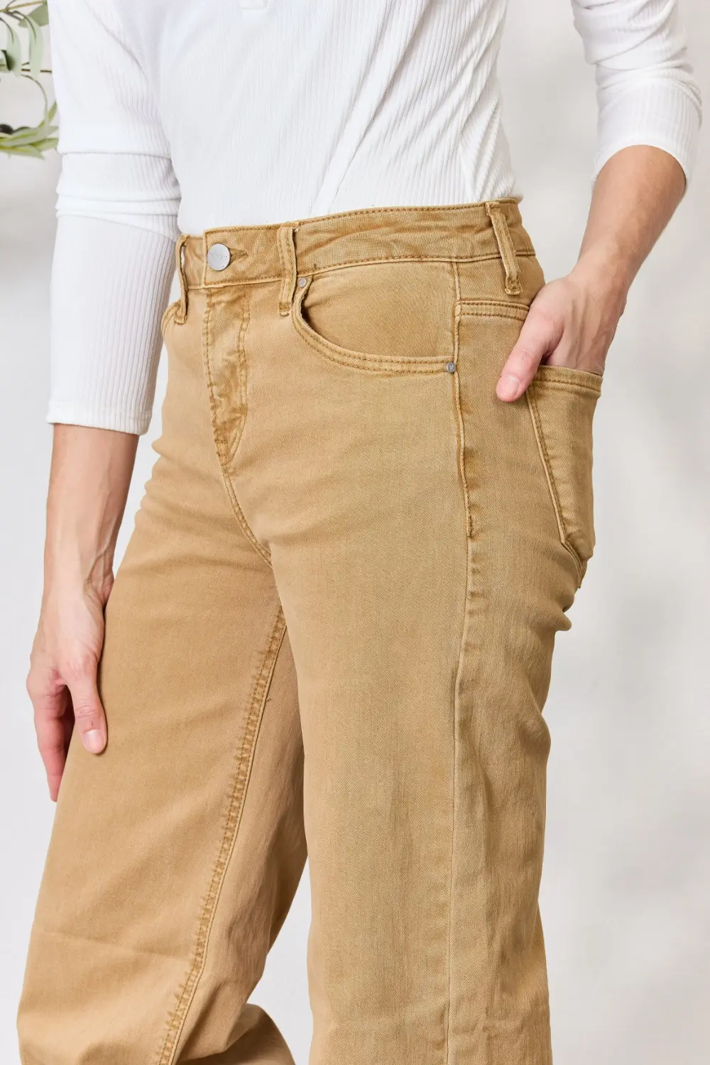 Full Size Fringe Hem Wide Leg Jeans, image 14