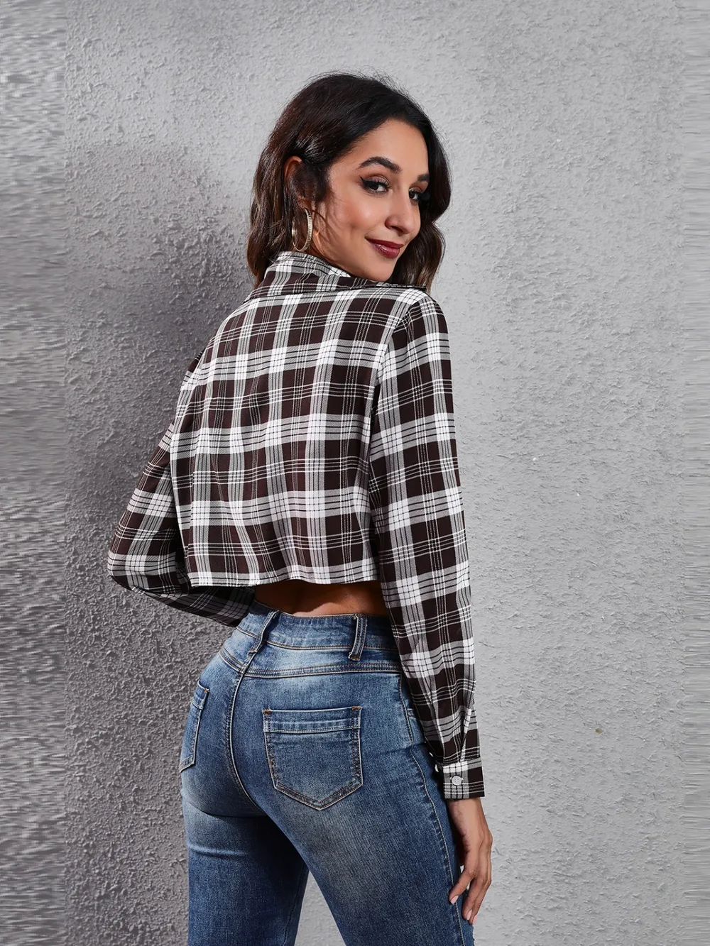 Collared Neck Decorative Pockets Jacket, image 8
