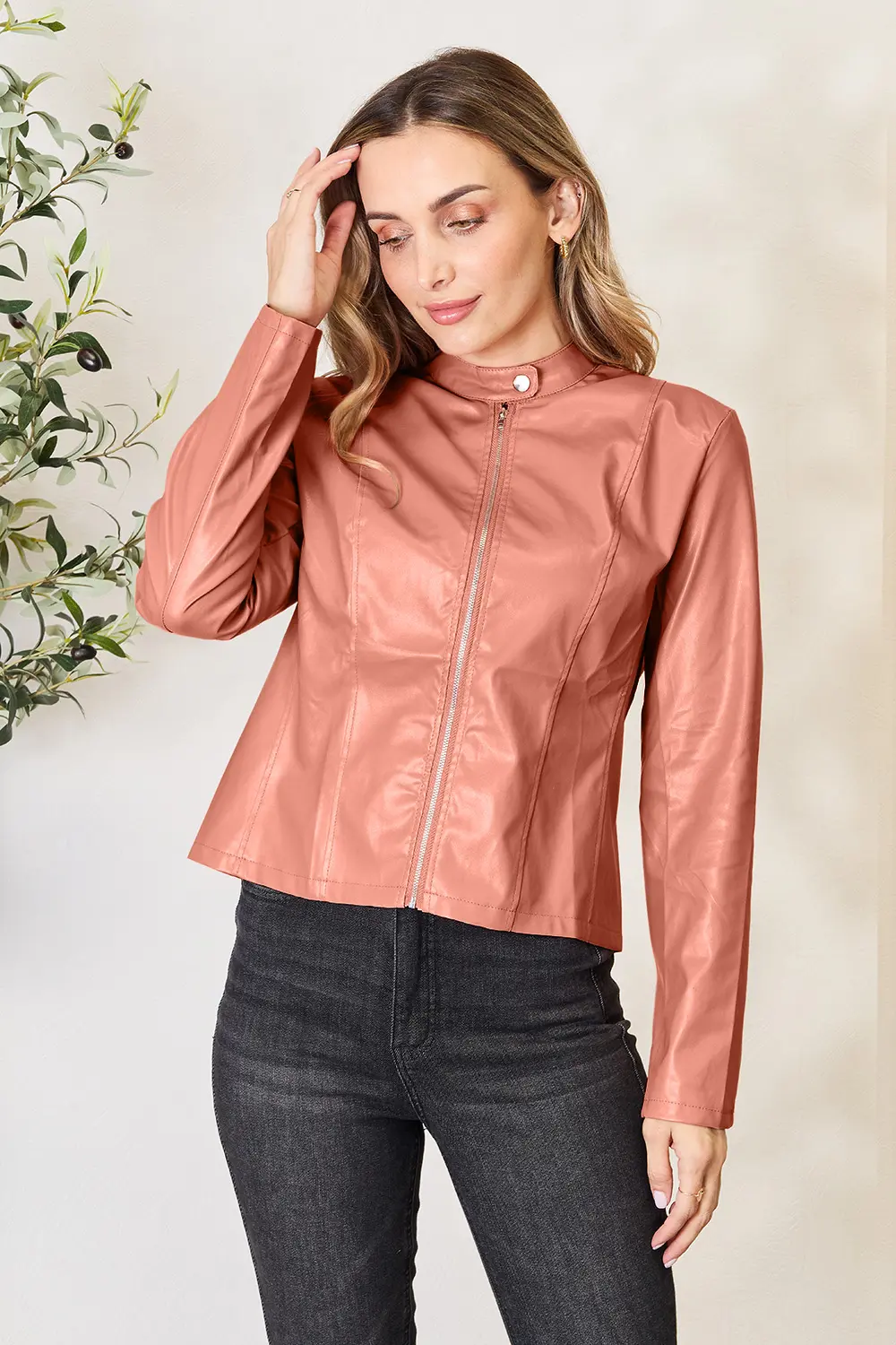 Mock Neck Zip Up Jacket, image 15