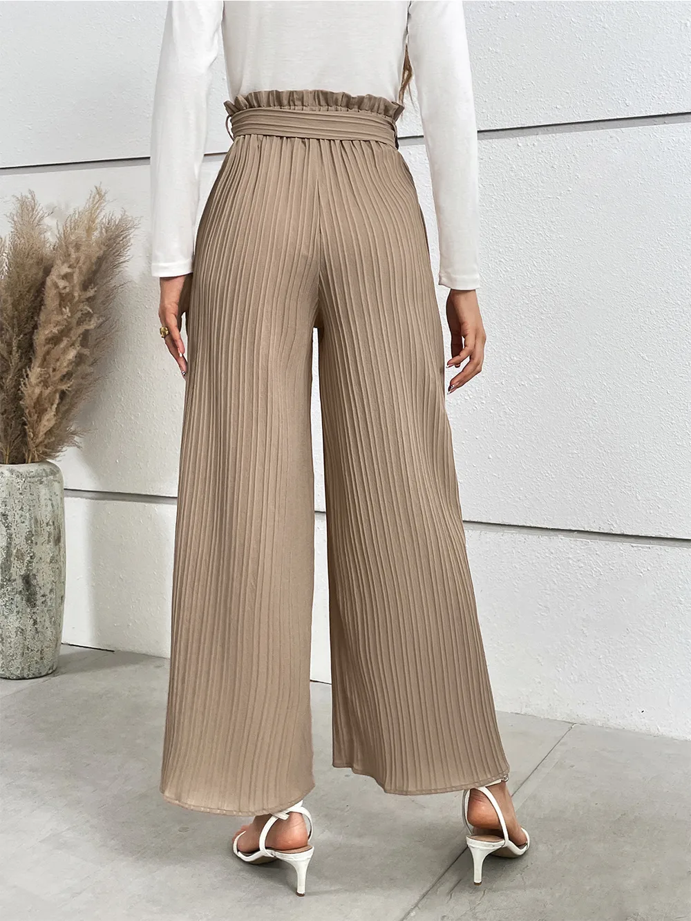 Tied Wide Leg Long Pants, image 2