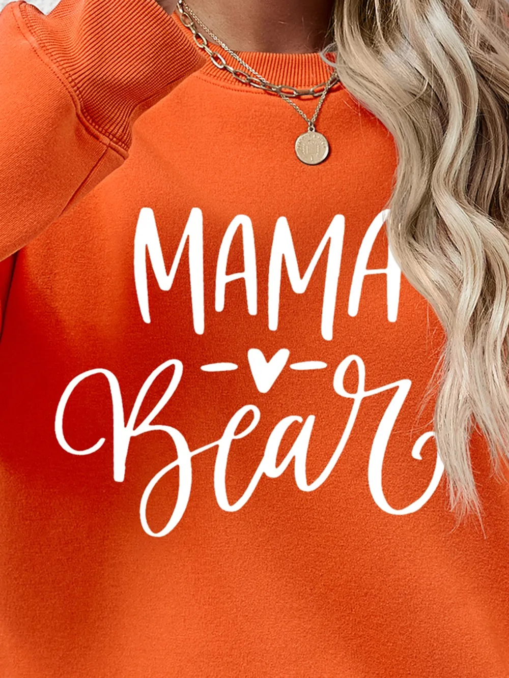 Letter Graphic Round Neck Long Sleeve Sweatshirt, image 27