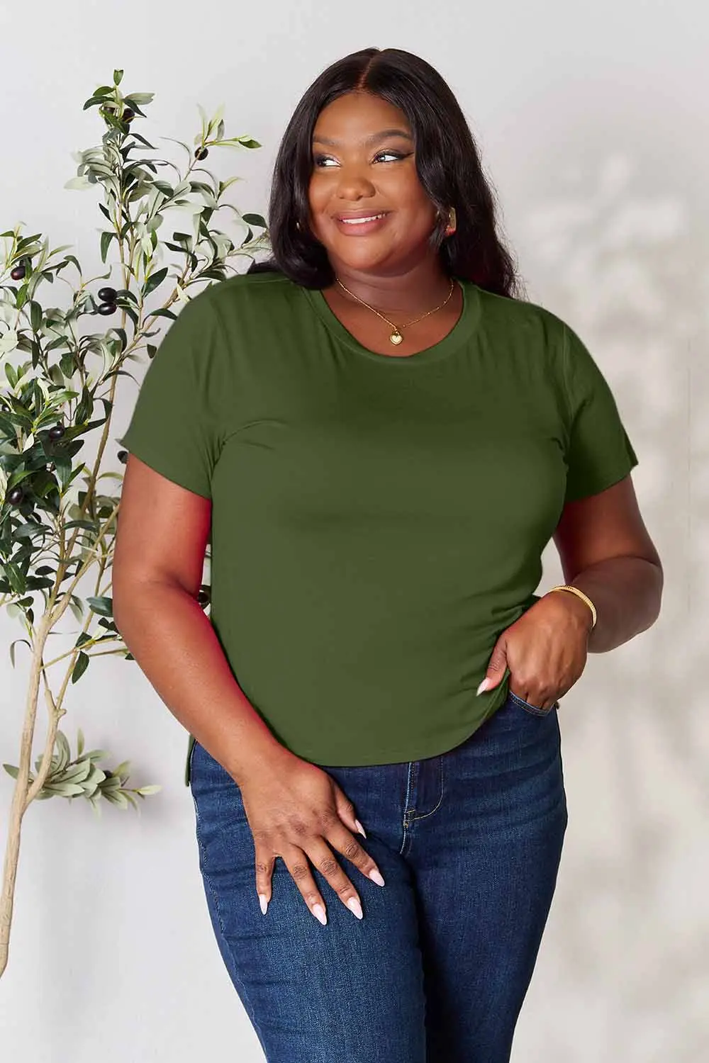 Full Size Round Neck Short Sleeve T-Shirt, image 5