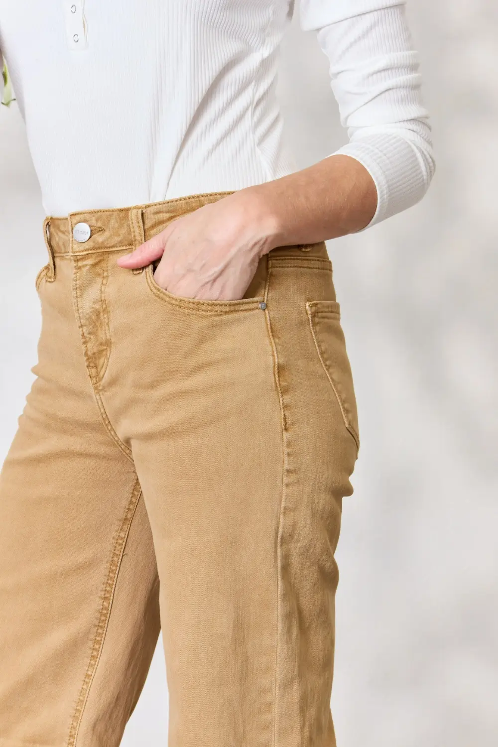 Full Size Fringe Hem Wide Leg Jeans, image 13