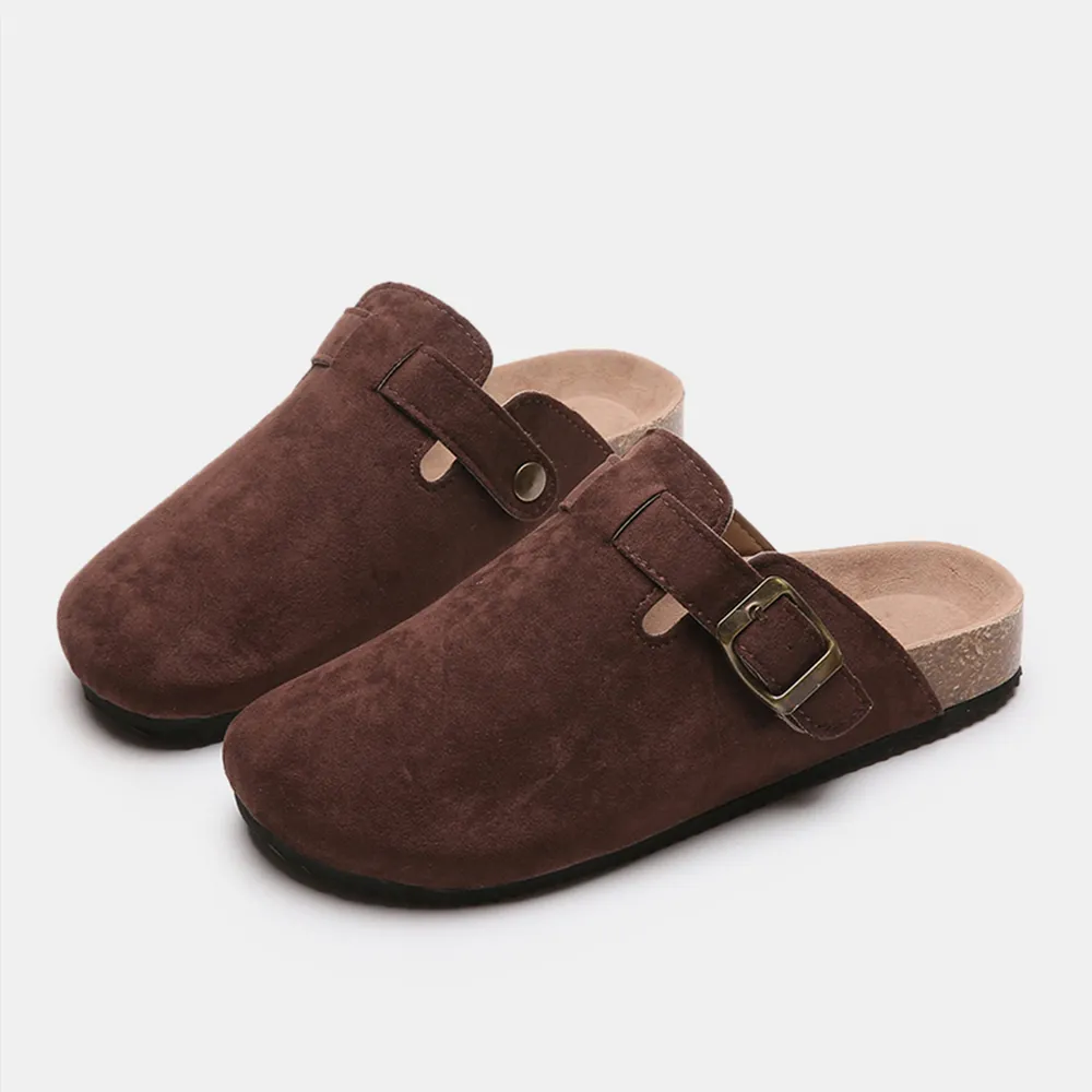 Suede Closed Toe Buckle Slide, image 11
