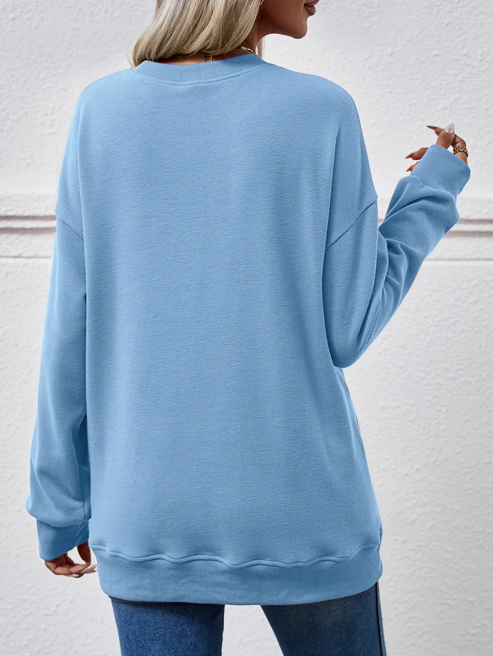Dropped Shoulder Sweatshirt with Pockets, image 9