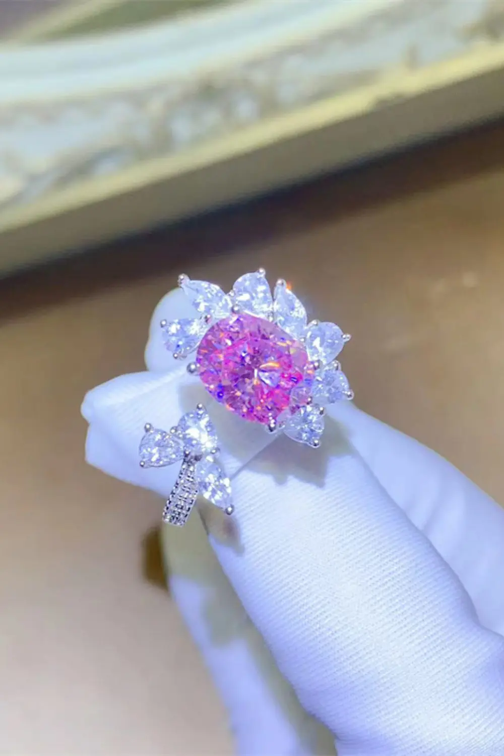 3 Carat Moissanite 925 Sterling Silver Open Ring, image 3