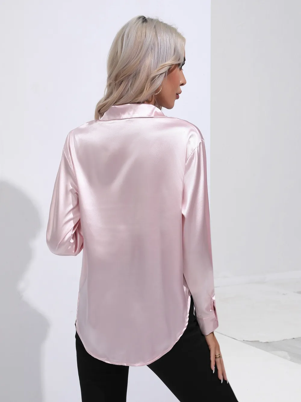 Collared Neck Buttoned Long Sleeve Shirt, image 8