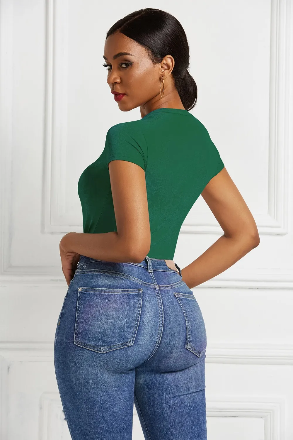 Round Neck Short Sleeve Bodysuit, image 20
