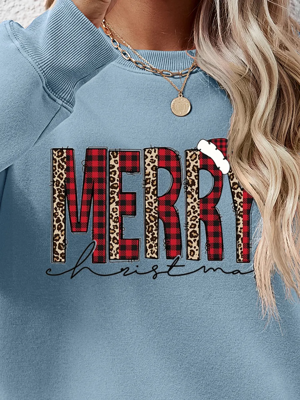 MERRY CHRISTMAS Round Neck Long Sleeve Sweatshirt, image 16