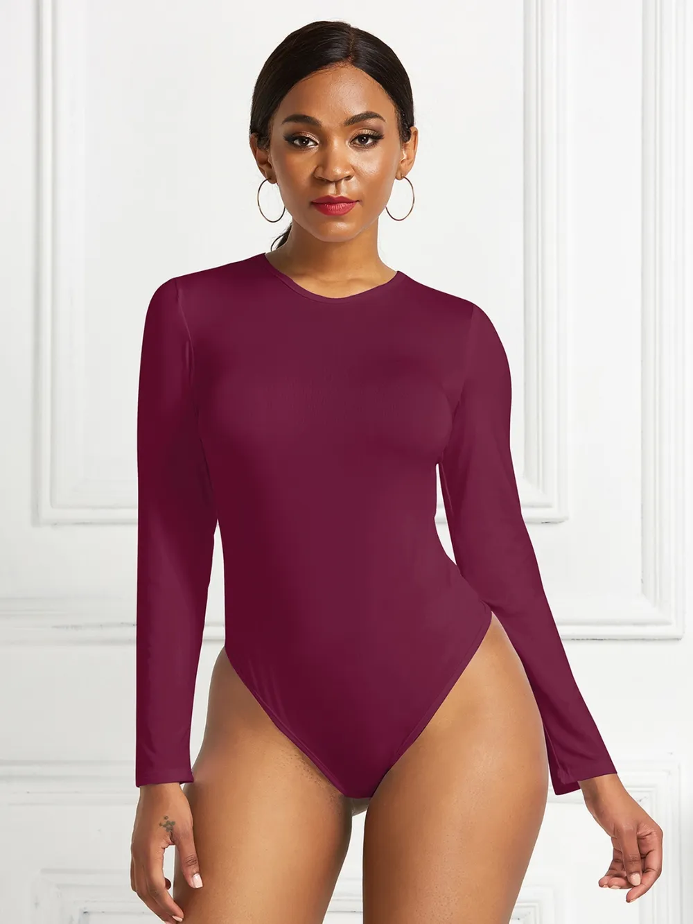 Round Neck Long Sleeve Bodysuit, image 7