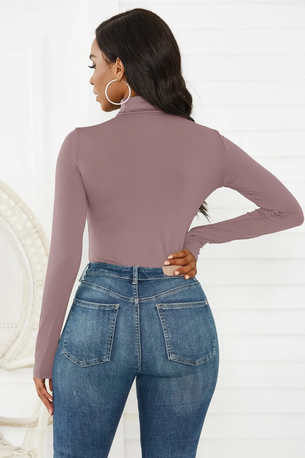 Turtleneck Long Sleeve Bodysuit, image 30