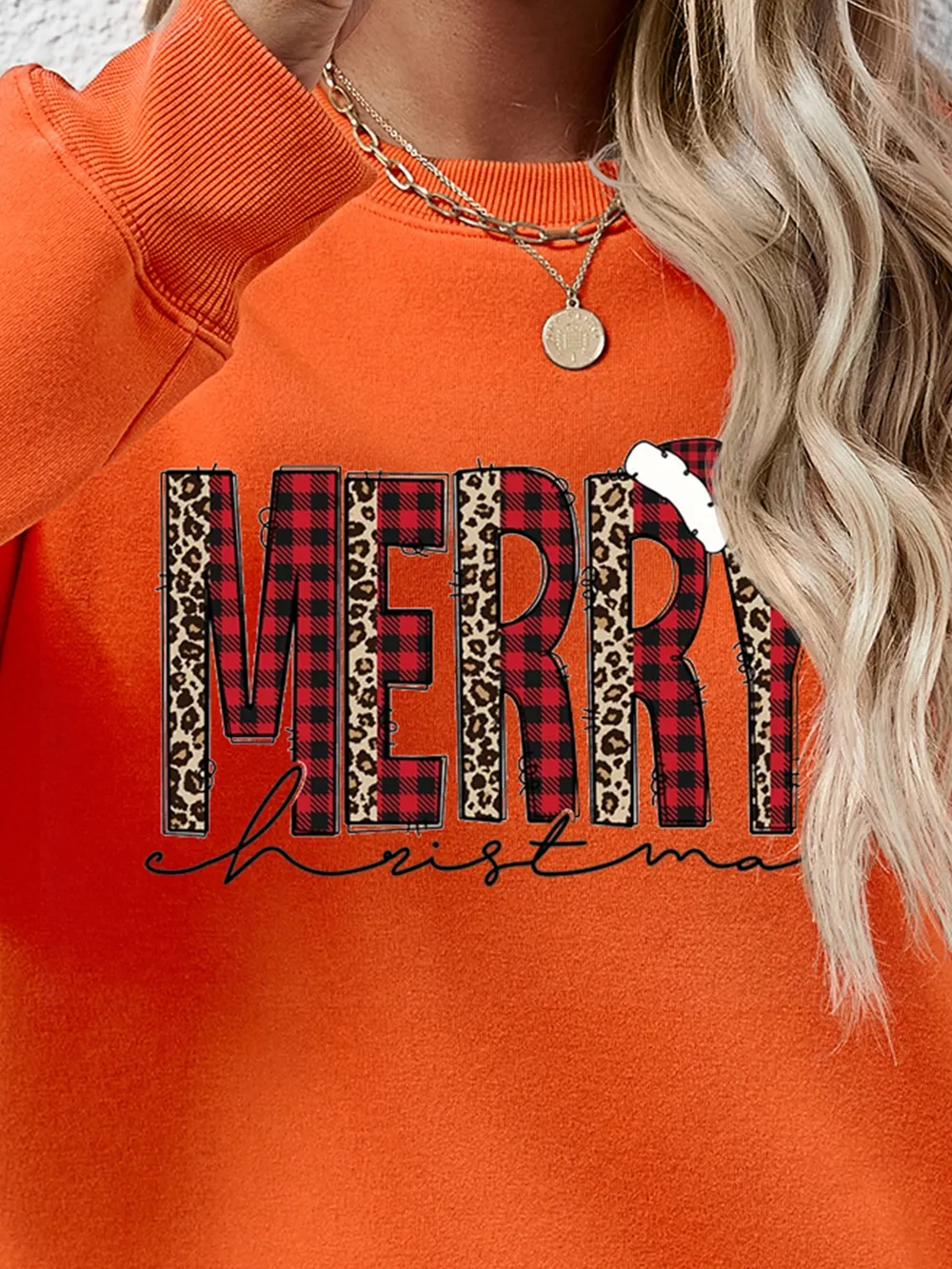 MERRY CHRISTMAS Round Neck Long Sleeve Sweatshirt, image 27