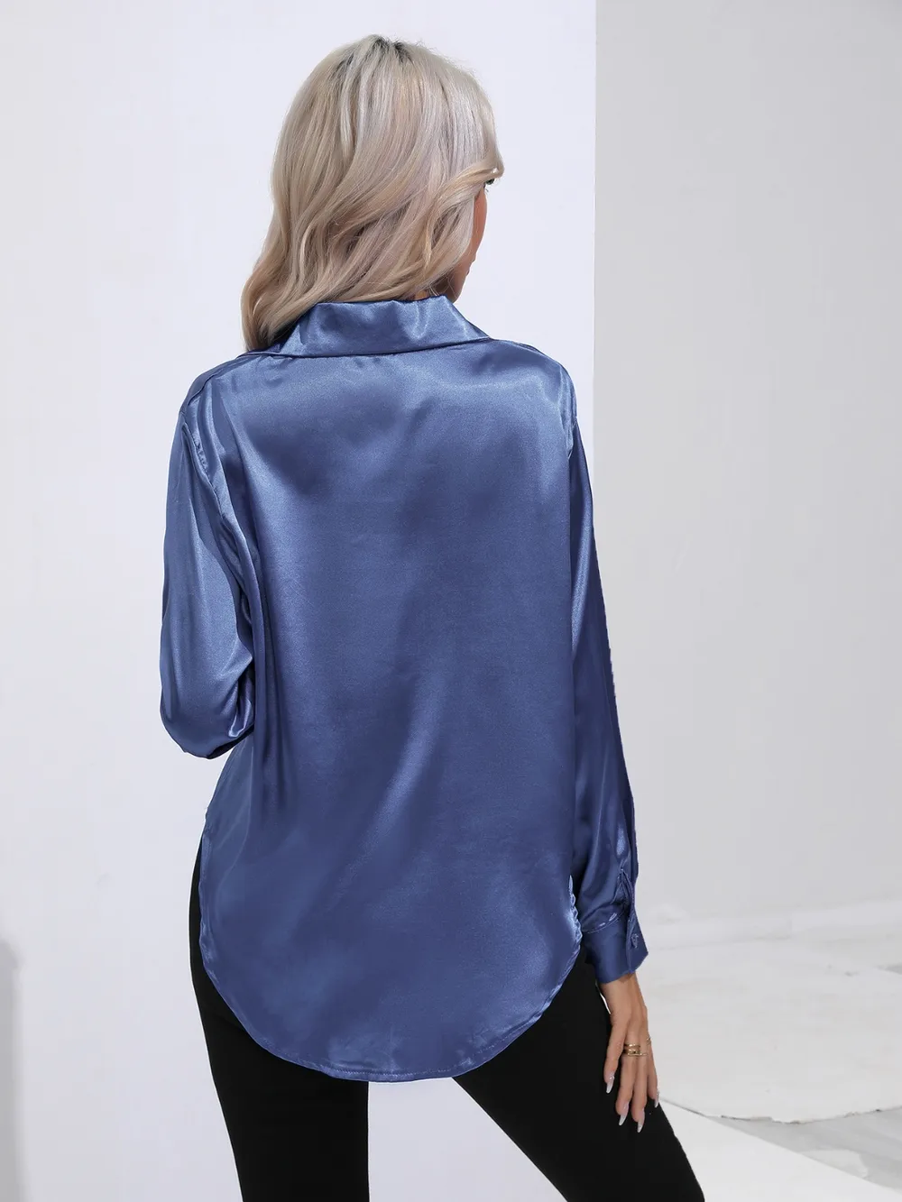 Collared Neck Buttoned Long Sleeve Shirt, image 10