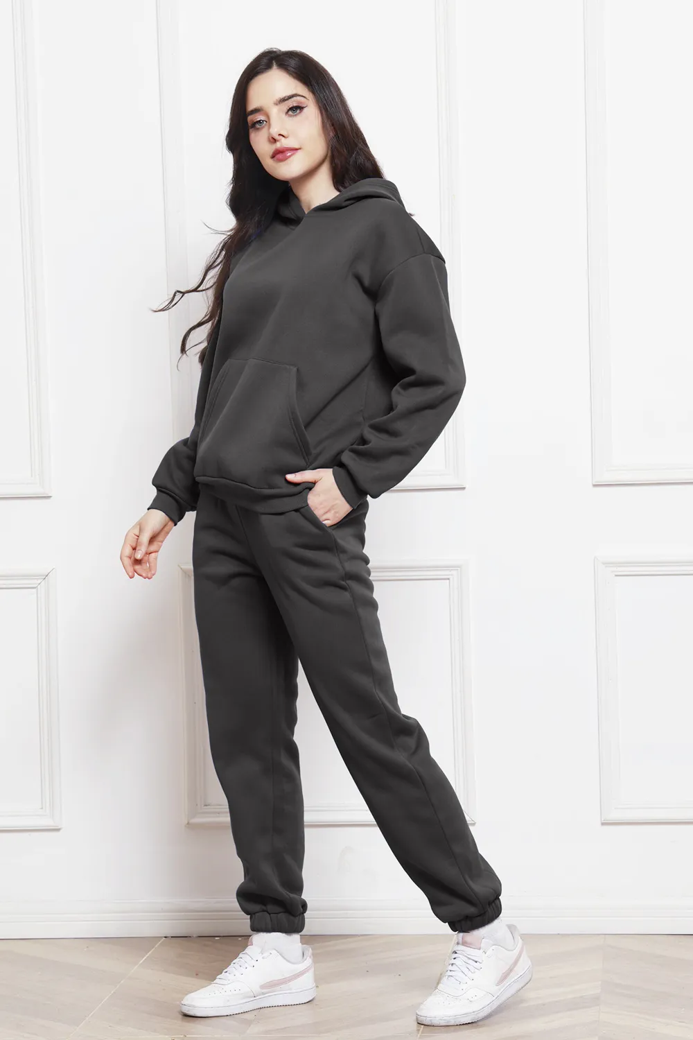 Drop Shoulder Long Sleeve Hoodie and Pants Set, image 29