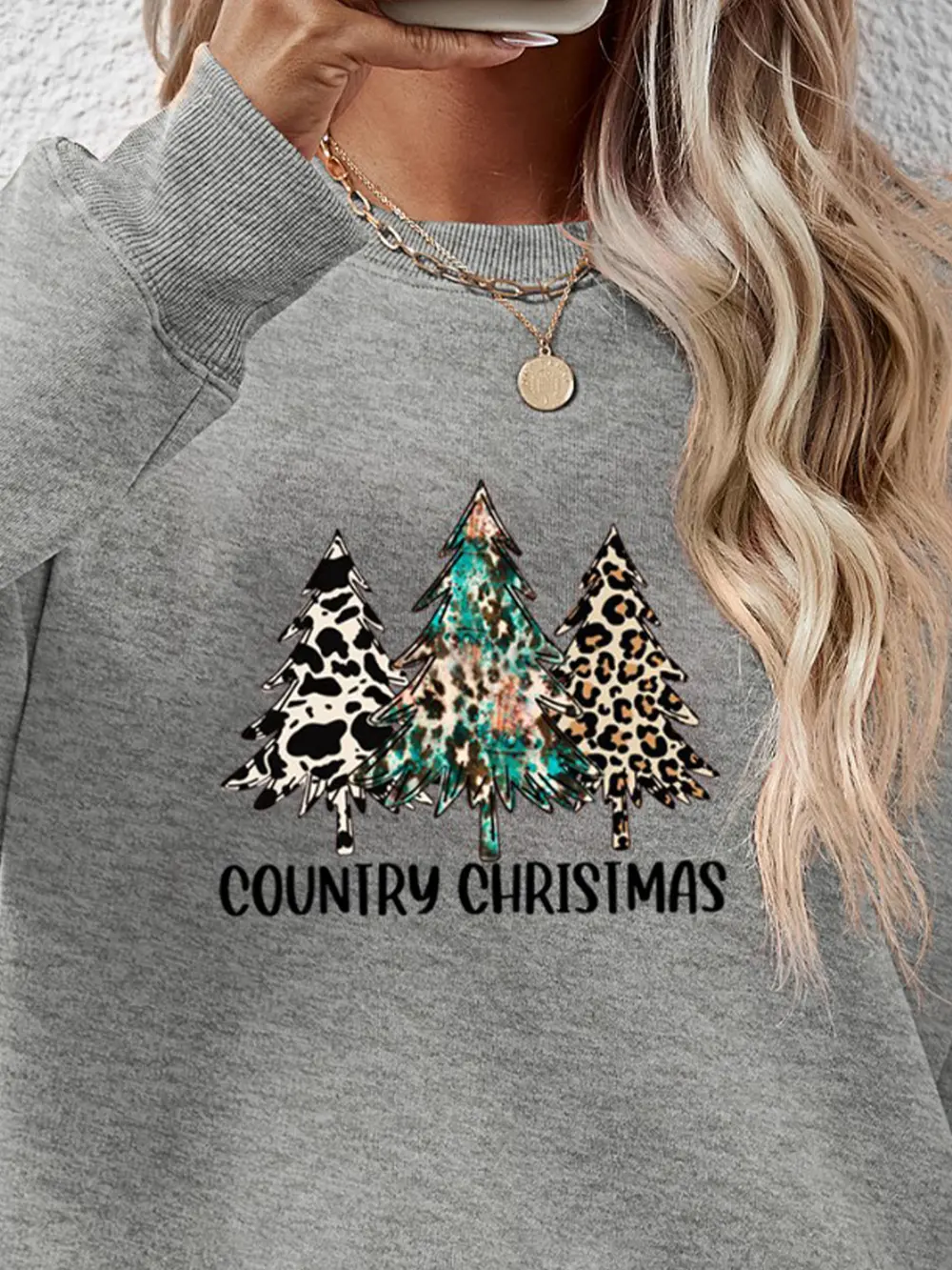 Graphic Round Neck Dropped Shoulder Sweatshirt, image 9