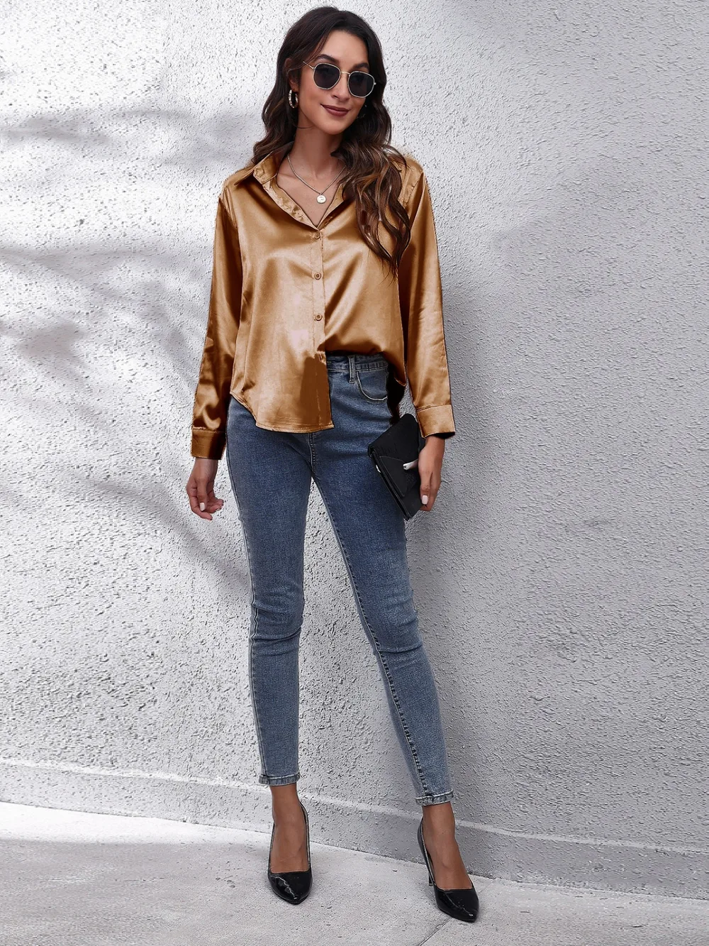 Collared Neck Buttoned Long Sleeve Shirt, image 6