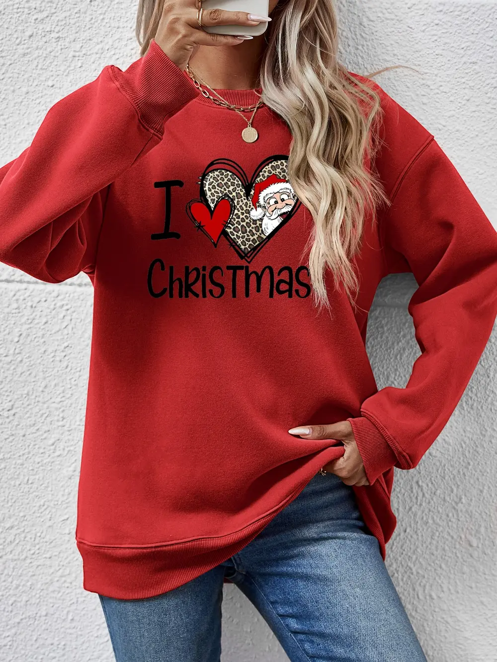 CHRISTMAS Graphic Round Neck Sweatshirt, image 8