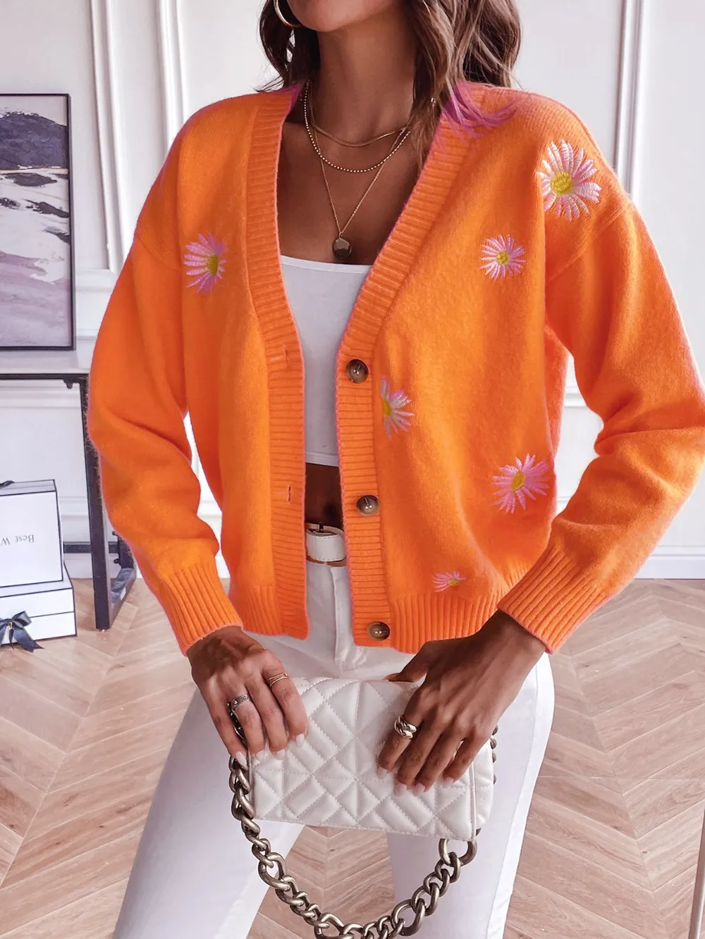 Floral Button Up Cardigan, image 5