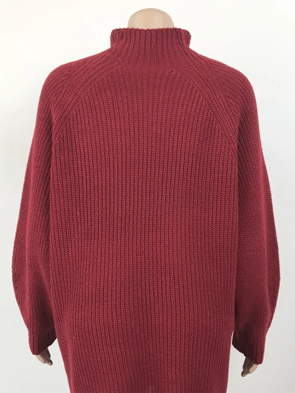 Mock Neck Dropped Shoulder Sweater Dress, image 6