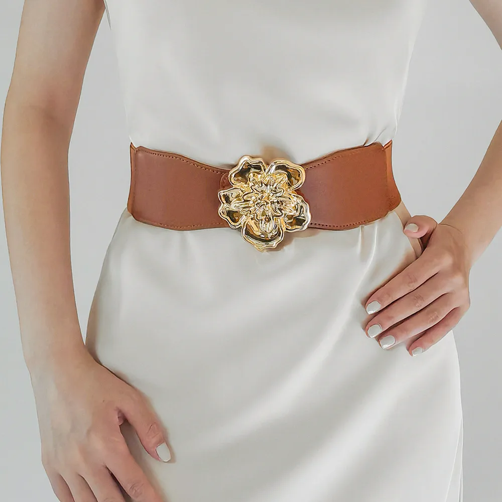 Flower Alloy Buckle Elastic Belt, image 6