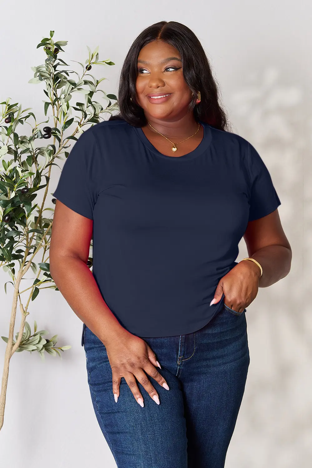 Full Size Round Neck Short Sleeve T-Shirt, image 14