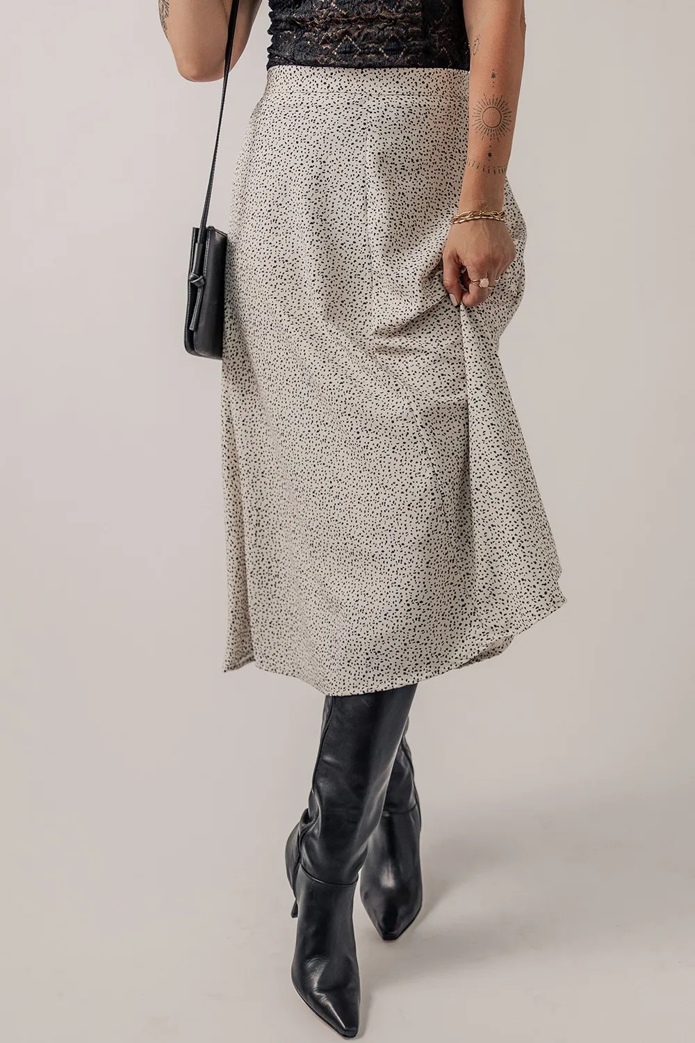Speckle High Waist Midi Skirt, image 4