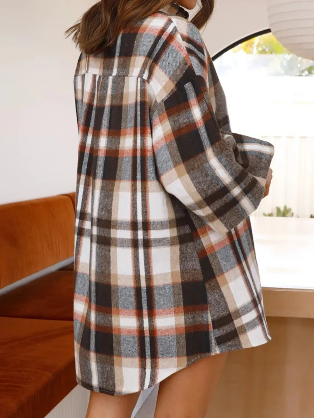 Plaid Lantern Sleeve Shirt, image 5