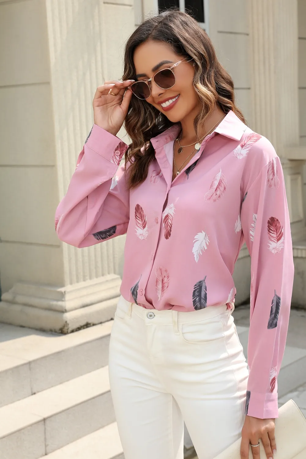 Printed Collared Neck Buttoned Shirt, image 5