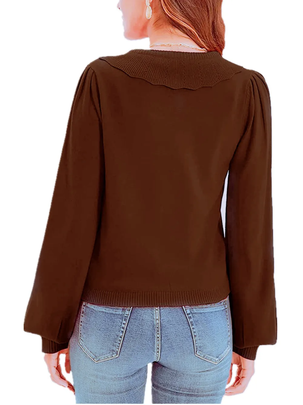 Collared Long Sleeve Button Down Cardigan, image 12