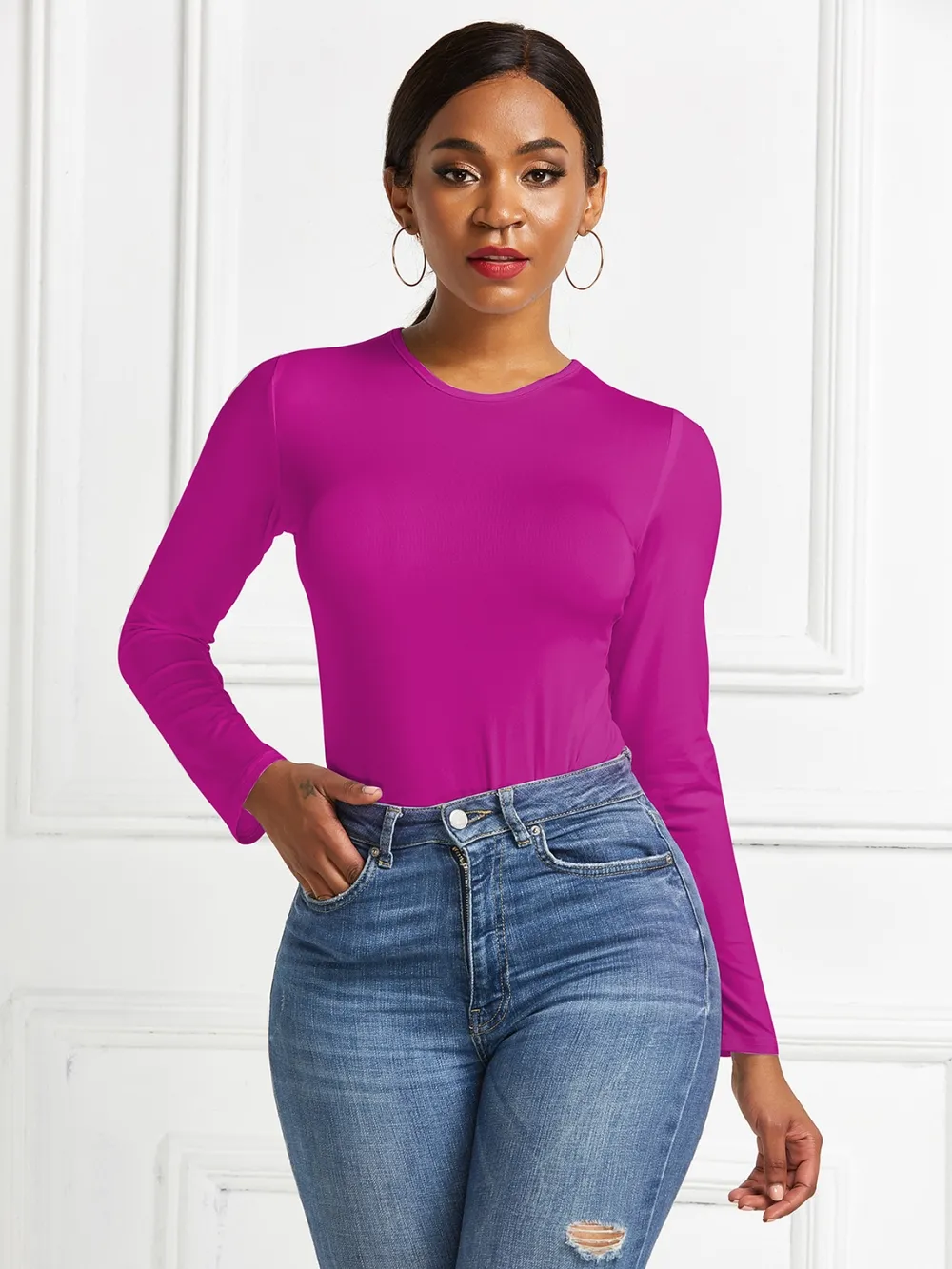 Round Neck Long Sleeve Bodysuit, image 33