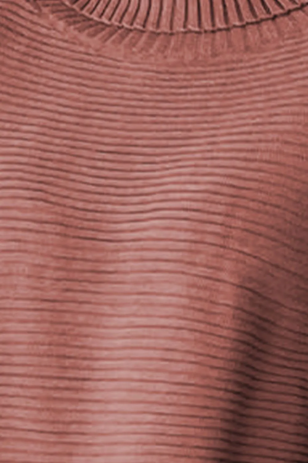 Ribbed Turtleneck Dropped Shoulder Pullover Sweater, image 3
